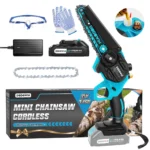 Great Father's day-dodowin Mini Chainsaw Cordless 6 inch,Fathers Day Gifts Handheld Electric Chainsaw Battery Powered for Wood Cutting,Mens Dad Husband Gifts for Him,Anniversary Birthday Gifts for Men over 50 60 70