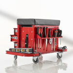 Garage stool with wheels and tool drawers