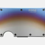 Slim burnt titanium Ridge wallet for men by ShauneNation, minimalist front pocket design with RFID blocking