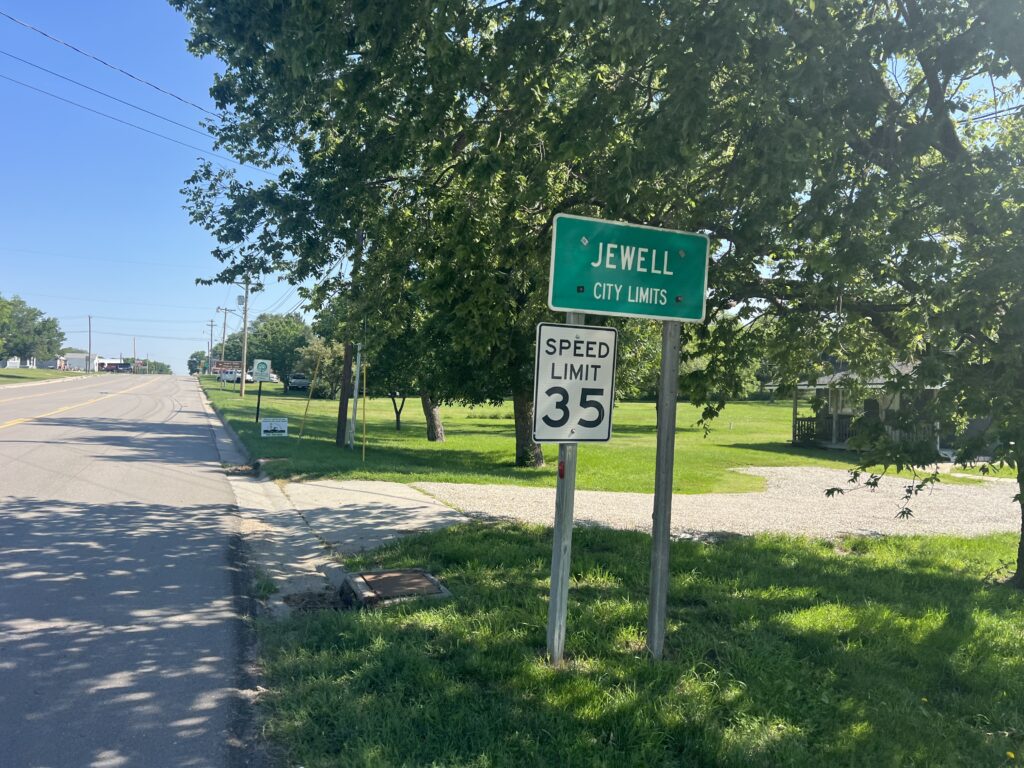 Historic downtown Jewell, Kansas, featuring classic Midwestern architecture and a peaceful small-town main street.