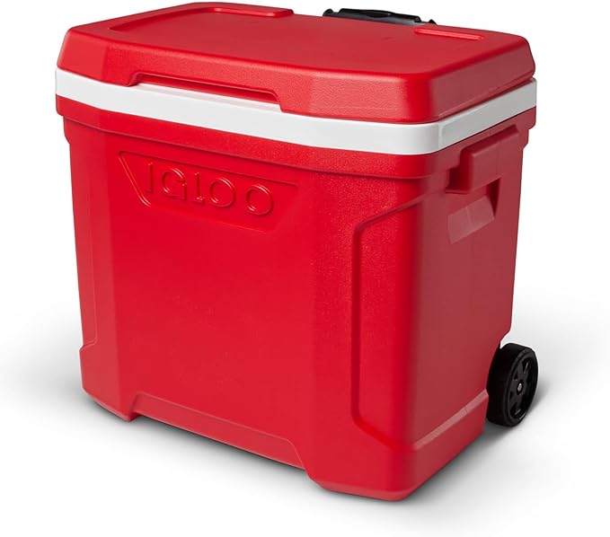 Red Igloo Profile 24 Quart Cooler with wheels and handle