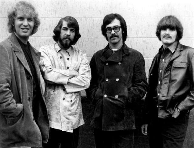 Creedence Clearwater Revival band portrait, 1968 – Tom Fogerty, Doug Clifford, Stu Cook, and John Fogerty.