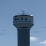 Paola Water Tower, historic railroad landmark in Kansas