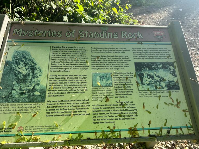 Shadow box explaining the Mystery of the Standing Rock along the Katy Trail.