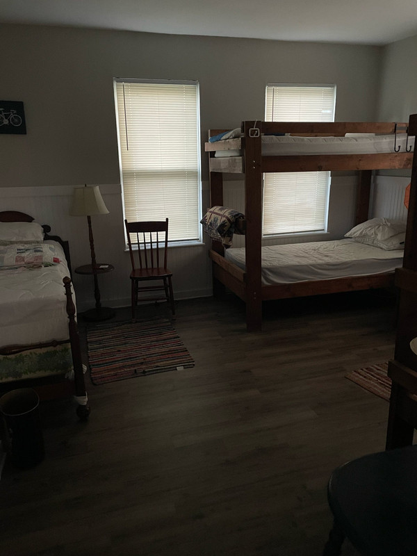 Interior sleeping quarters of a Marthasville, Missouri B&B, clean and comfortable, captured on a ShauneNation bike ride