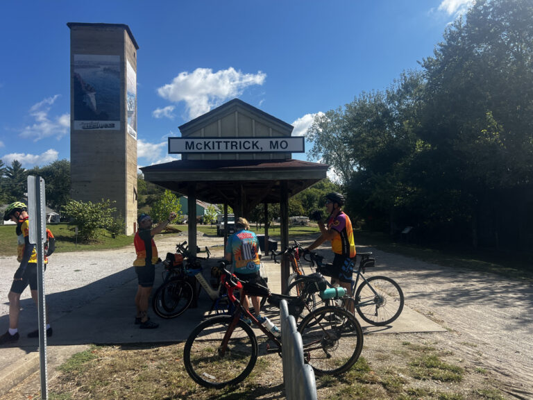 McKittrick Trailhead near Herman, Missouri, with bicycles parked nearby before a lunch stop – ShauneNation ride