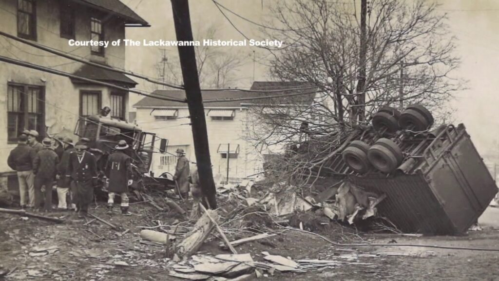 A playful scene with bananas spilling from a truck, transitioning to a reflective or serious moment in the blog.