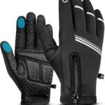Hikenture winter cycling gloves with thermal insulation and touchscreen fingertips, perfect for cold-weather rides.