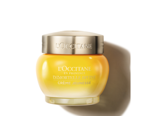 L’Occitane Immortelle Divine Cream jar, luxurious anti-aging face cream to reduce wrinkles and firm skin – ShauneeNation