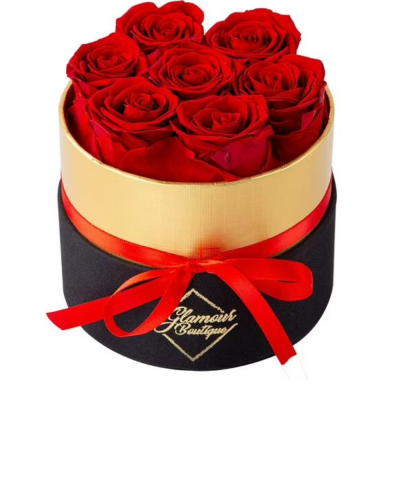 Changshunqi Forever Flowers Preserved Roses – 7 Real Roses in Red, Pink, White, Blue, and Purple, Eco-Friendly, Long-Lasting