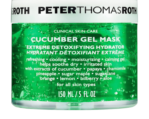Peter Thomas Roth Cucumber Gel Mask jar with cooling cucumber gel for hydrating and soothing facial treatment